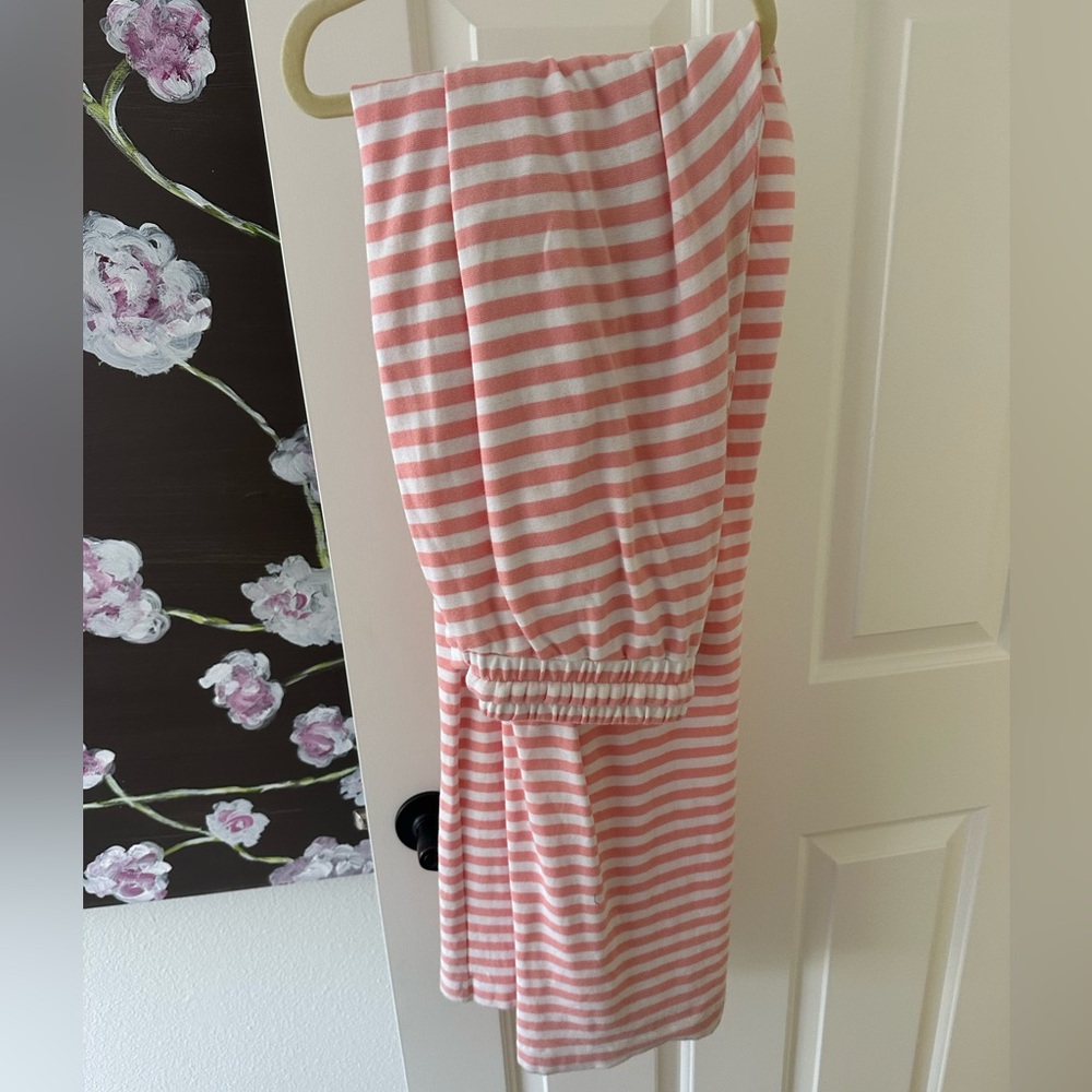DAILY DRILLS pink and white stripe pants M/L